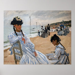 Claude Monet - På stranden i Trouville Poster