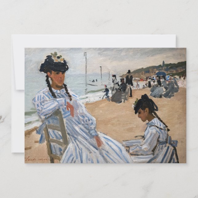 Claude Monet - På stranden vid Trouville Inbjudningar (Framsida)