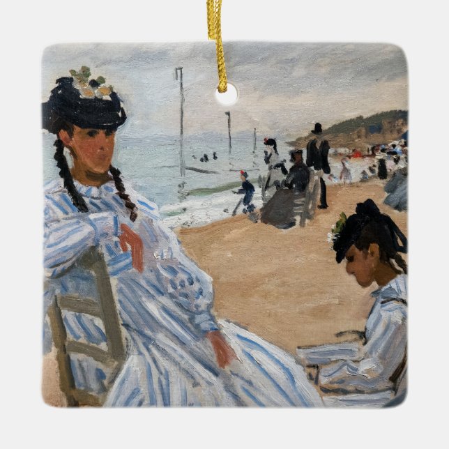 Claude Monet - På stranden vid Trouville Julgransprydnad Keramik (Framsida)