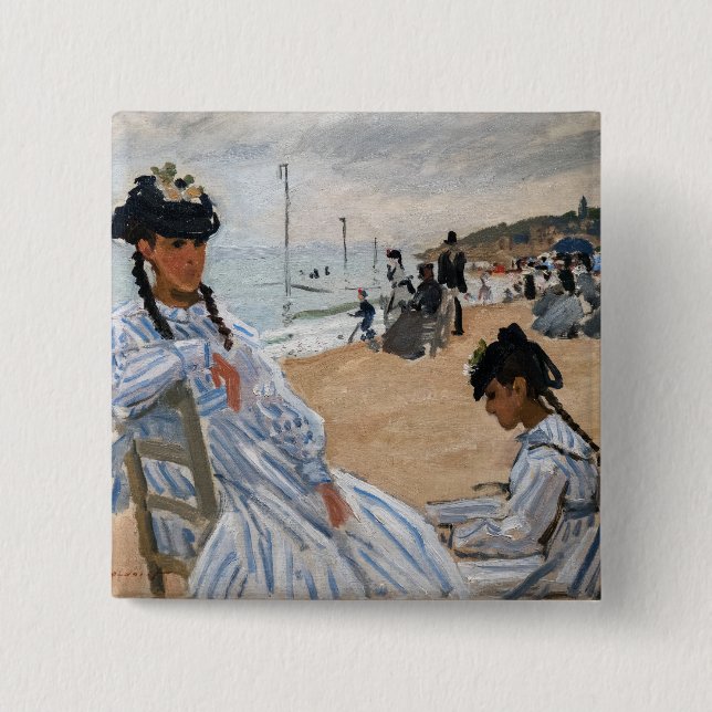 Claude Monet - På stranden vid Trouville Knapp (Framsida)