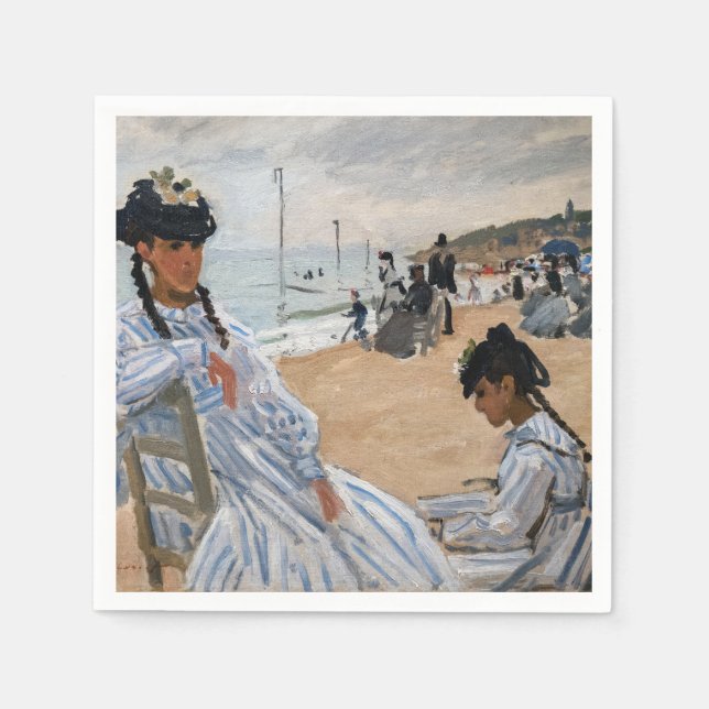 Claude Monet - På stranden vid Trouville Pappersservett (Framsidan)