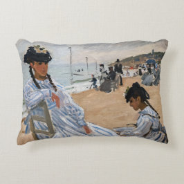 Claude Monet - På stranden vid Trouville Prydnadskudde