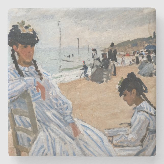 Claude Monet - På stranden vid Trouville Stenunderlägg (Framsidan)