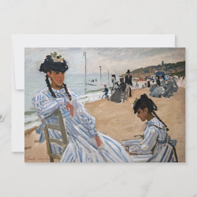 Claude Monet - På stranden vid Trouville Tack Kort (Framsida)
