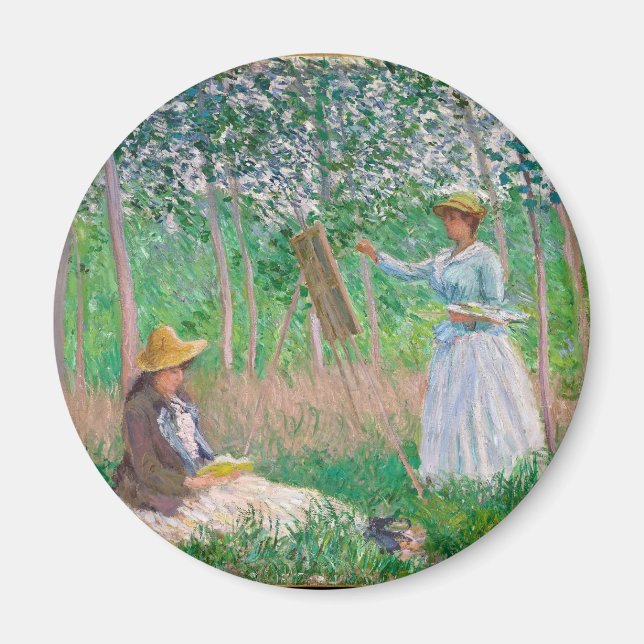 Claude Monet - Painters in Garden Magnet (Framsidan)