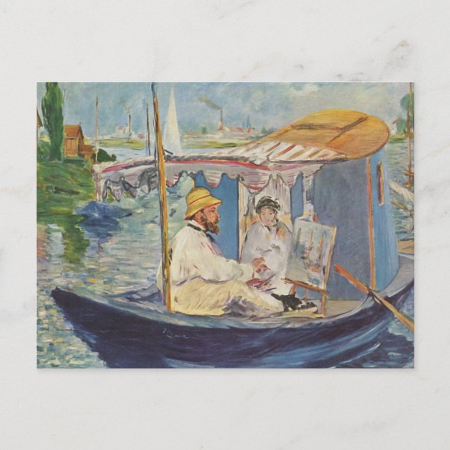 Claude Monet Painting - Edouard Manet Vykort (Framsida)