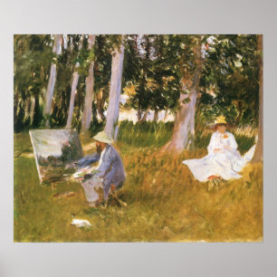 Claude Monet Painting, Kant of a Wood by Sargent Poster