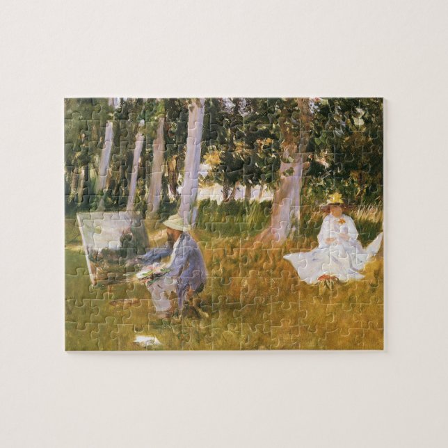 Claude Monet Painting, Kant of a Wood by Sargent Pussel (Horisontell)
