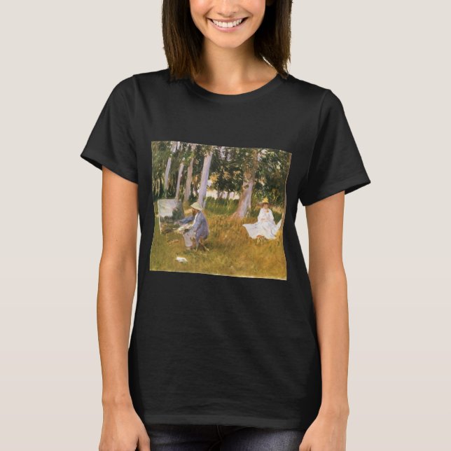 Claude Monet Painting, Kant of a Wood by Sargent Tee Shirt (Framsida)