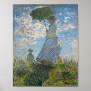 Claude Monet Painting of Dam with Parasol Poster