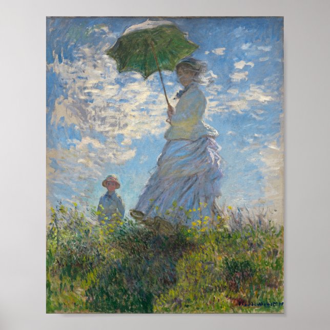 Claude Monet Painting of Dam with Parasol Poster (Framsidan)