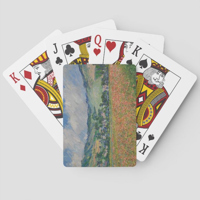 Claude Monet Painting, Poppy Fält vid Giverny Casinokort (Baksidan)