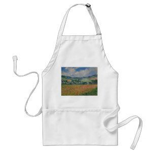 Claude Monet Painting, Poppy Fält vid Giverny Förkläde