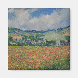 Claude Monet Painting, Poppy Fält vid Giverny Magnet