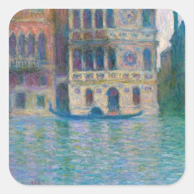 Claude Monet - Palazzo Dario Fyrkantigt Klistermärke (Framsida)