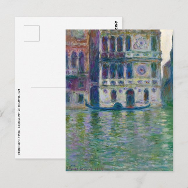 Claude Monet - Palazzo Dario Vykort (Fram/baksida)