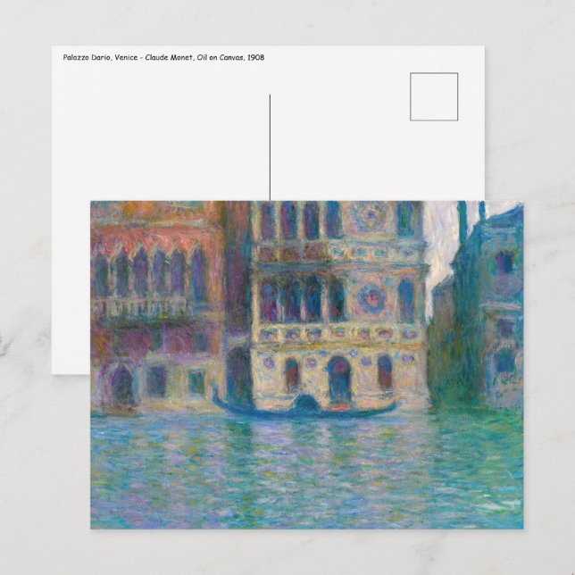 Claude Monet - Palazzo Dario Vykort (Fram/baksida)