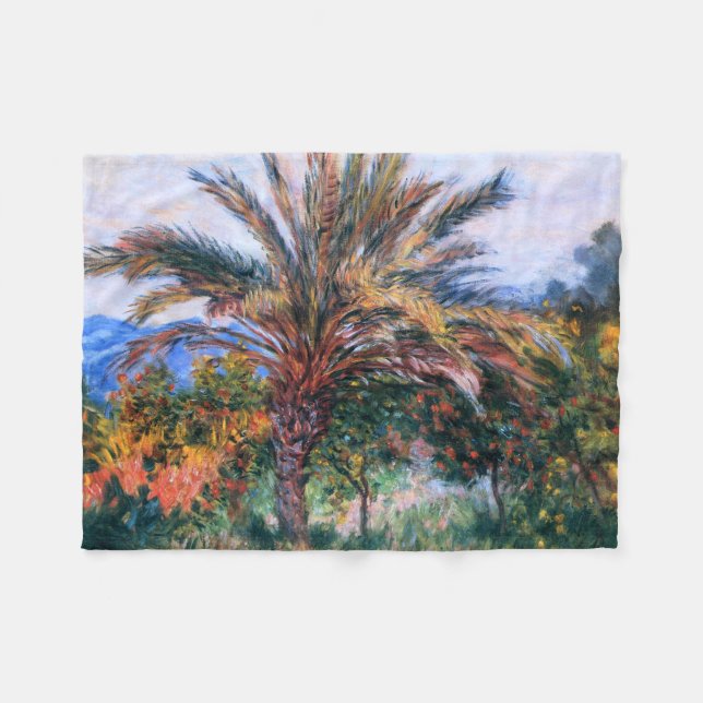 Claude Monet: Palmträd på Bordighera Fleecefilt (Framsidan (Horisontell))