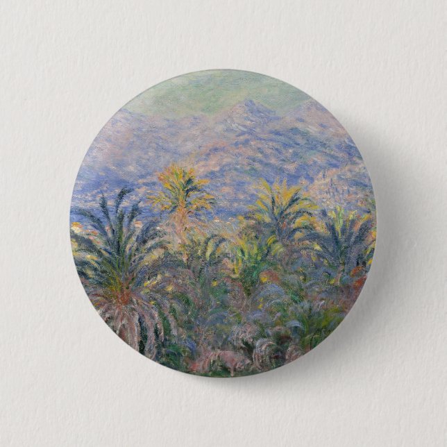 Claude Monet | palmträd på Bordighera Knapp (Framsida)