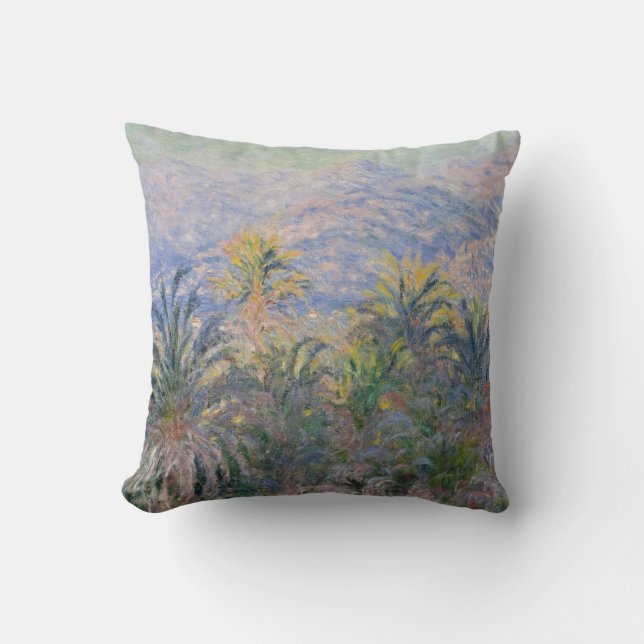 Claude Monet | palmträd på Bordighera Kudde (Framsida)