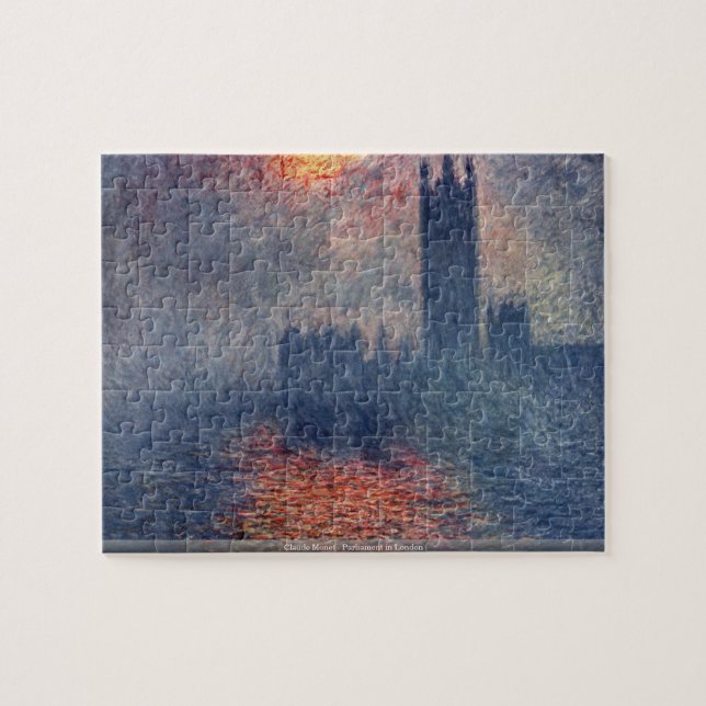 Claude Monet - parlament i det London pussel (Horisontell)