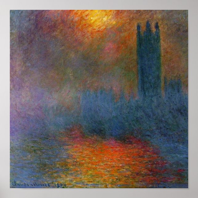 Claude Monet - Parlamentshuset Poster (Framsidan)
