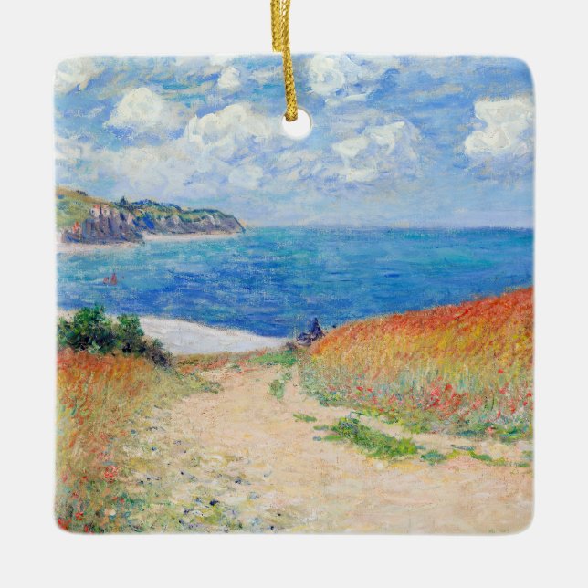 Claude Monet - Path in Wheat Fields at Pourville Julgransprydnad Keramik (Framsida)