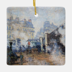 Claude Monet - Pont de l'Europe, Gare Saint-Lazare Julgransprydnad Keramik