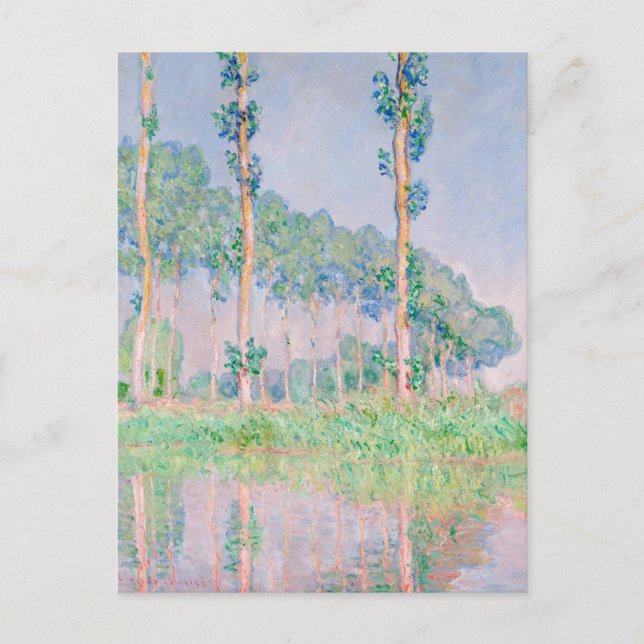 Claude Monet Poplars Rosa Effect 1891 Berömd Paint Vykort (Framsida)