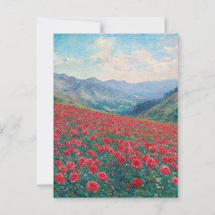Claude Monet Poppies Vintage Postcard Vykort