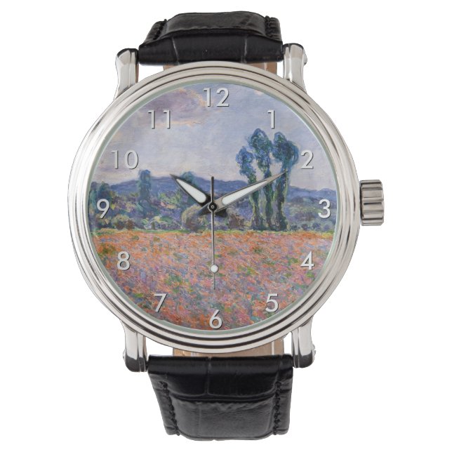 Claude Monet - Poppy Fält 1890 (Giverny) Armbandsur (Framsida)