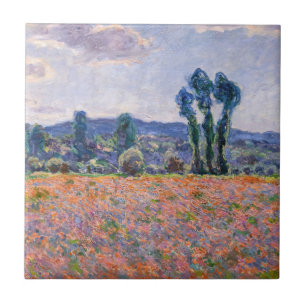 Claude Monet - Poppy Fält 1890 (Giverny) Kakelplatta