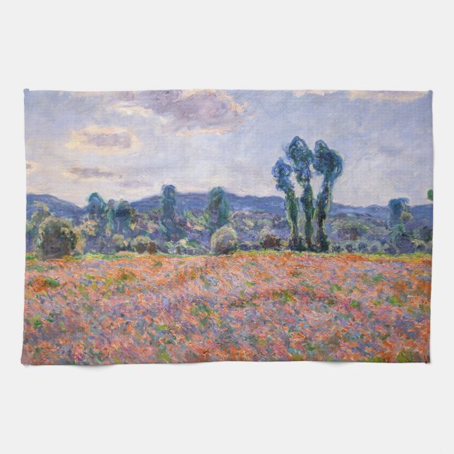 Claude Monet - Poppy Fält 1890 (Giverny) Kökshandduk (Horisontell)