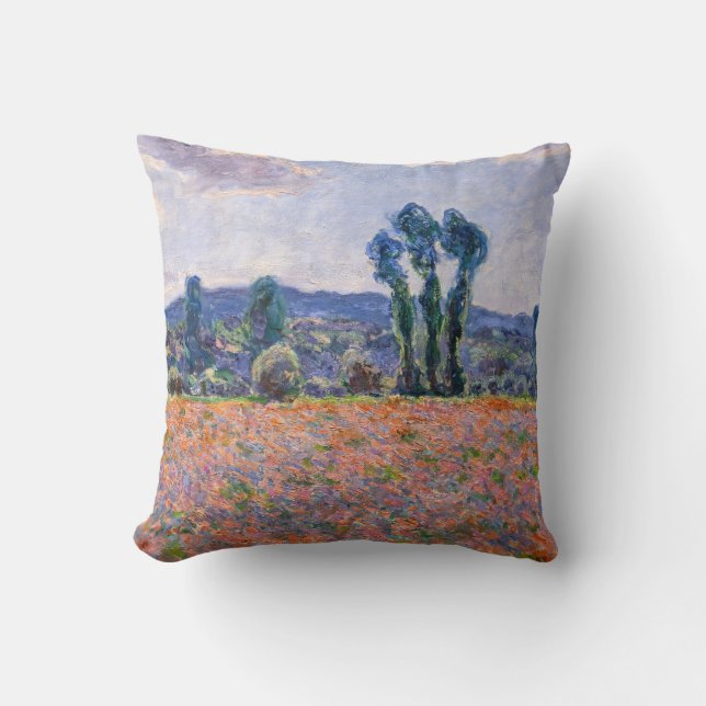 Claude Monet - Poppy Fält 1890 (Giverny) Kudde (Framsida)