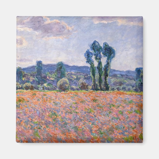 Claude Monet - Poppy Fält 1890 (Giverny) Magnet (Framsidan)