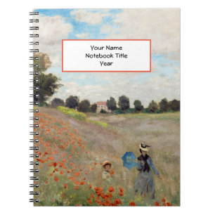 Claude Monet - Poppy Fält Anteckningsbok