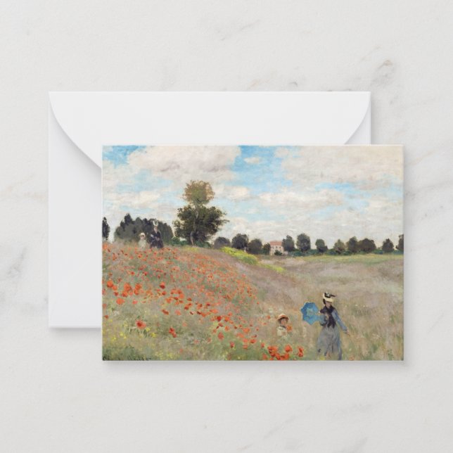 Claude Monet - Poppy Fält Anteckningskort (Framsida)