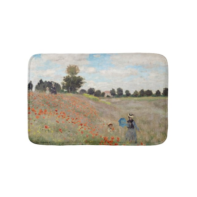 Claude Monet - Poppy Fält Badrumsmatta (Framsidan)