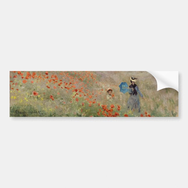 Claude Monet - Poppy Fält Bildekal (Framsidan)