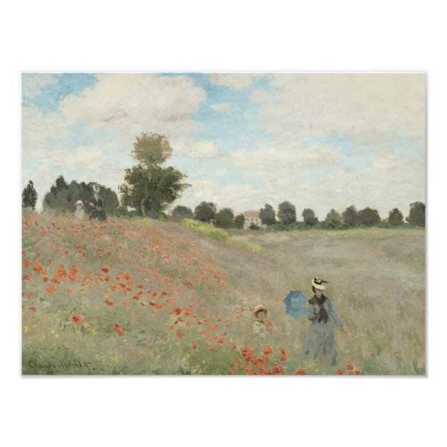 Claude Monet - Poppy Fält Fototryck (Framsidan)