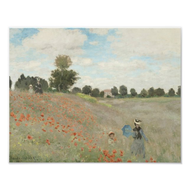 Claude Monet - Poppy Fält Fototryck (Framsidan)
