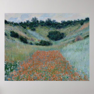Claude Monet - Poppy Fält i Hollow nära Givern Poster