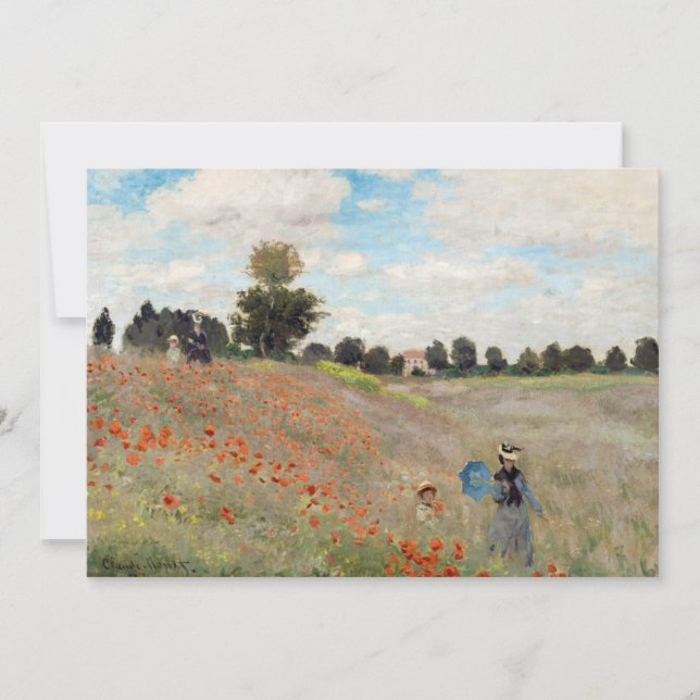Claude Monet - Poppy Fält Inbjudningar (Framsida)
