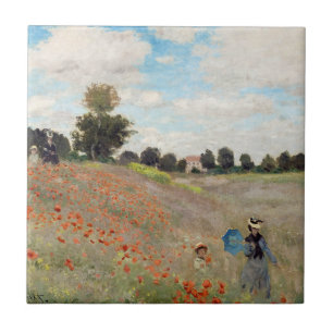 Claude Monet - Poppy Fält Kakelplatta
