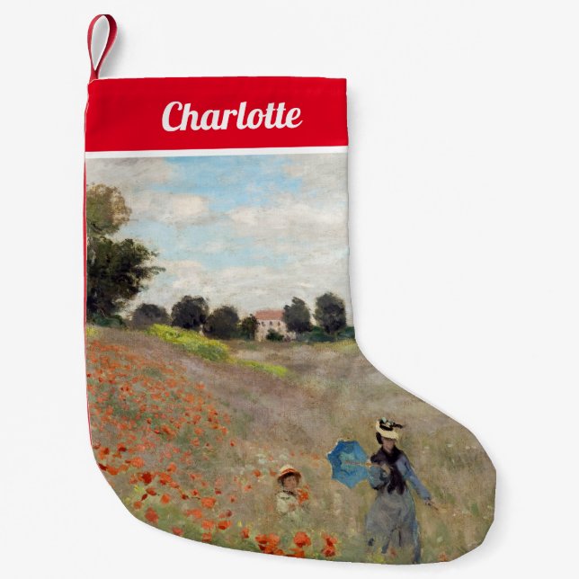 Claude Monet - Poppy Fält Liten Julstrumpa (Framsidan)