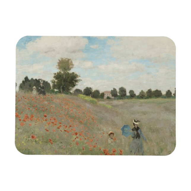 Claude Monet - Poppy Fält Magnet (Horisontell)