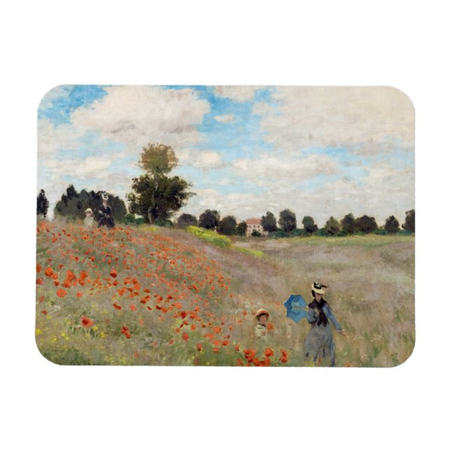Claude Monet - Poppy Fält Magnet (Horisontell)