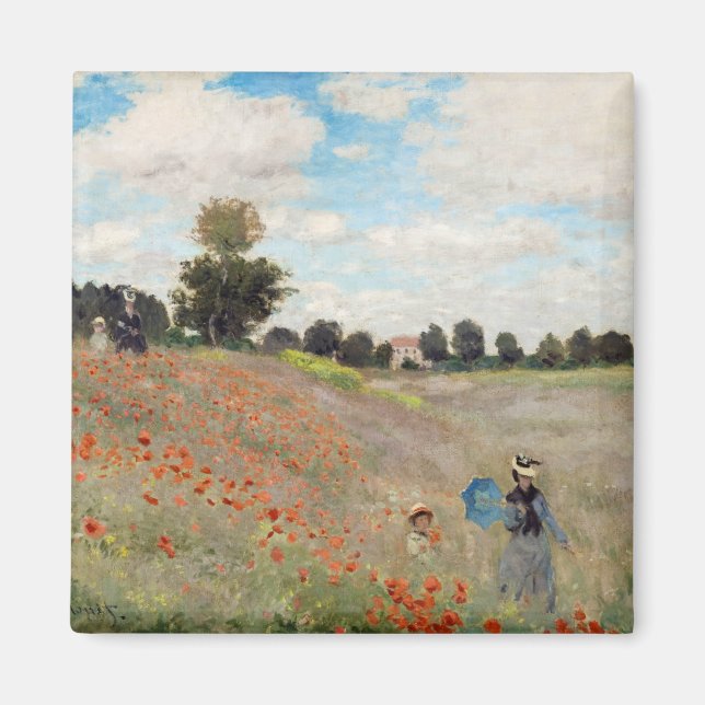 Claude Monet - Poppy Fält Magnet (Framsidan)