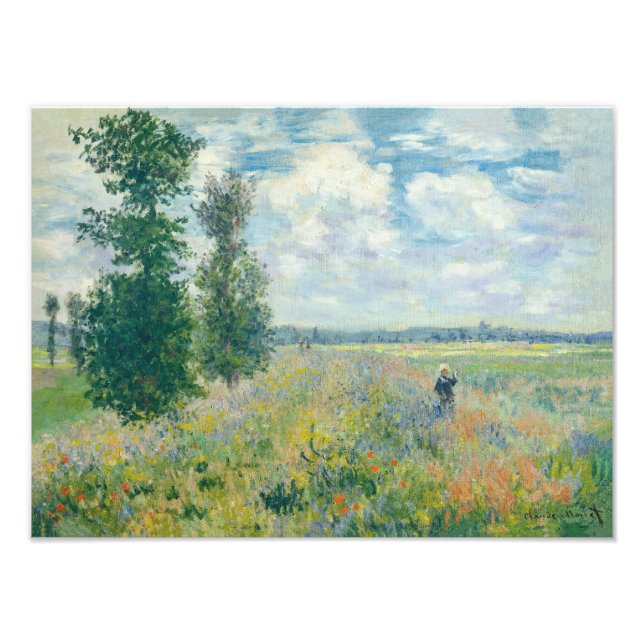Claude Monet - Poppy Fält nära Argentina (1875) Fototryck (Framsidan)