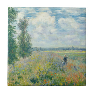 Claude Monet - Poppy Fält nära Argentina (1875) Kakelplatta